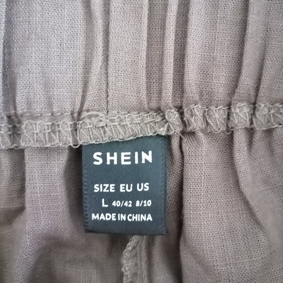 Shein Womens Brown High Rise Tie Front Elastic Waist Jogger Pants Size L - Picture 5 of 7